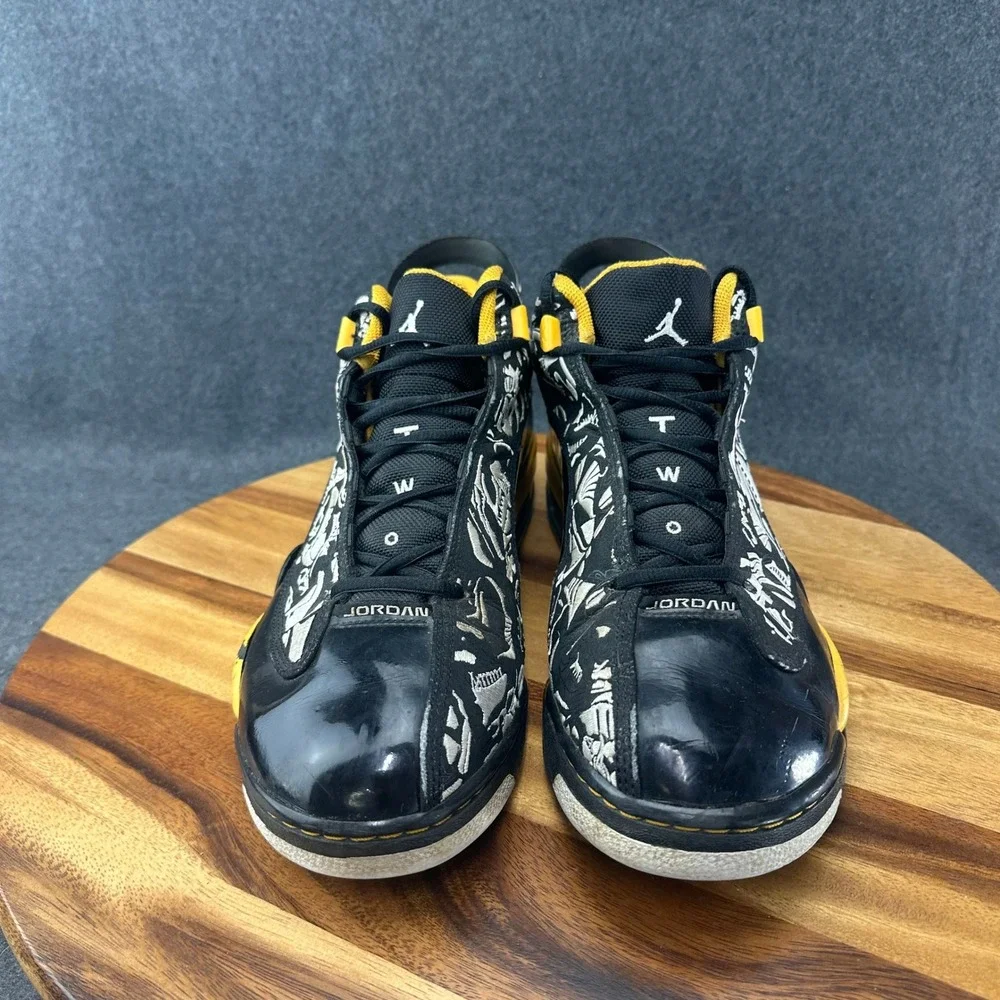 Jordan Dub Zero Black Varsity Maize Etched Sneakers 311046-071 Mens 12 2008